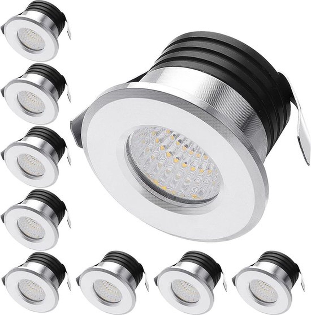Mini opbouwspot zwenkbaar - Kleine plafondspots warm wit - Transformator voor glazen vloer vitrines - Meubels verlichting