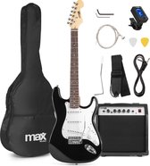 Bol.com Elektrische gitaar met gitaar versterker - MAX Gigkit - Perfect voor beginners - incl. gitaar stemapparaat gitaartas en ... aanbieding