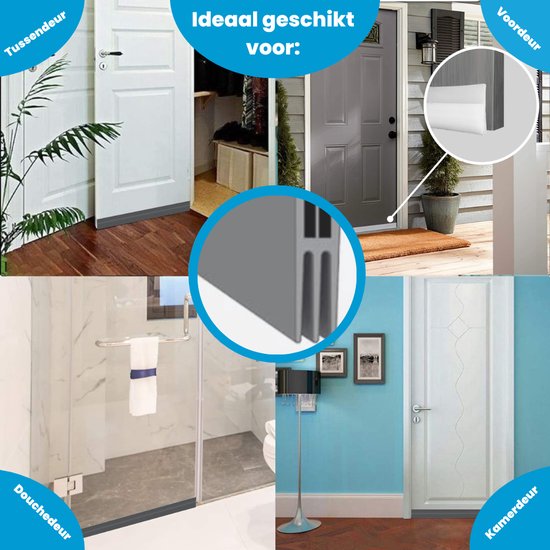 Tochtstopper Voor Deuren 100cm Wit - Deurrubber Zelfklevend Extra Sterk Deurtochtstopper Voor Maximale Isolatie Tochtstop Aanbieding 43421307
