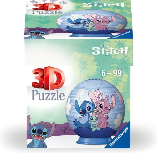 Ravensburger - Puzzle-Ball Disney Stitch - 3D Puzzelbal - 72 Stukjes | bol