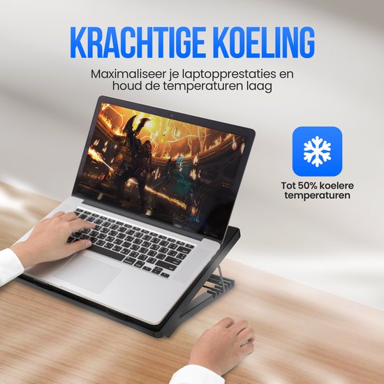 Laptop Koeler Notebook Koeler Bamboe Laptop Stand Cooling Pad Laptop Cooler Pad Laptop Bureau Laptop Tafel Met Kantelhoeken Voor Notebooks Koeler voor Laptop Laptopkoeler Koelpad (Blue : Blu, Size