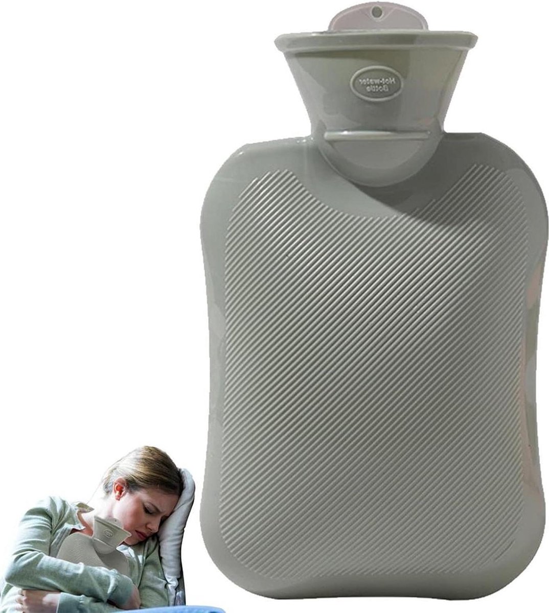 Zachte overtrek warmwaterkruik voor pijnverlichting - warmtebehoud cadeau kinderen volwassenen - winter kerstcadeau - 500 ml lichtgroen