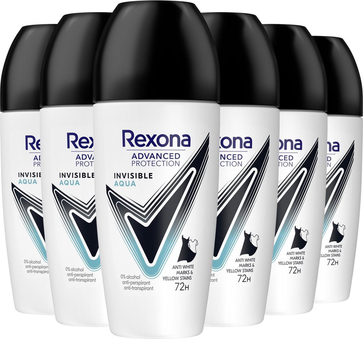 Rexona Advanced Protection Anti-Transpirant Roller - Invisible Aqua - met Body Heat Activated Technologie - 6 x 50 ml