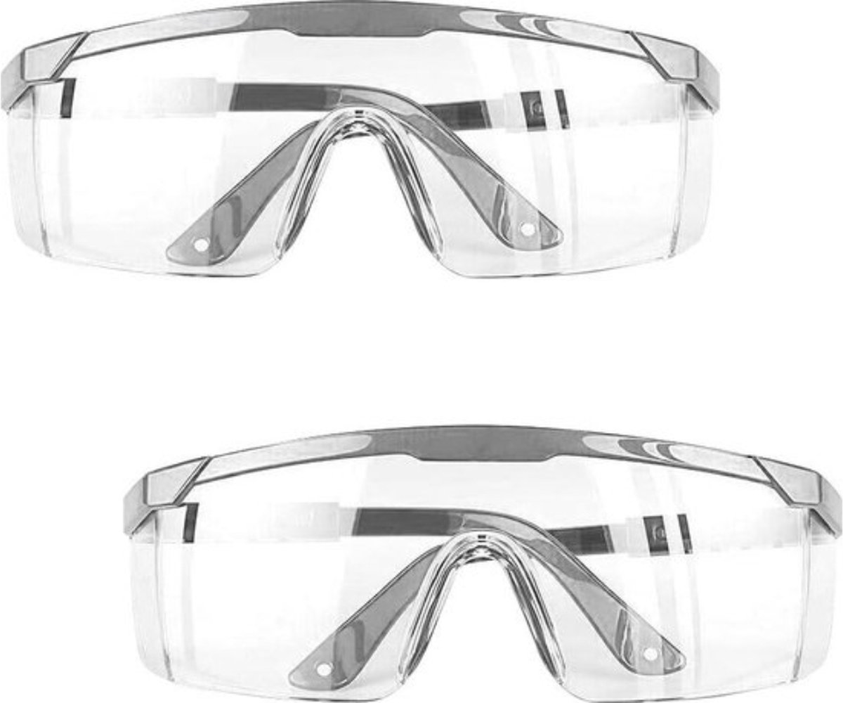 Veiligheidsbril wrap around safty bril anti-condens beschermende - bril grijze frames oogbril bescherming voor kinderen - volwassen oogbescherming met heldere dikkere pc-lenzen