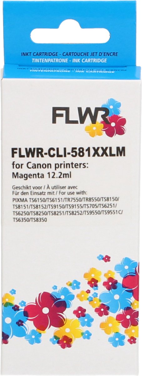 FLWR inktcartridge voor Canon 581XXL Magenta - Premium Huismerk Canon 580XXL inkt (Magenta - hoge capaciteit) o.a. geschikt voor Canon PIXMA TR7550, Canon PIXMA TR8550, Canon PIXMA TS6150, Canon PIXMA TS6250, Canon PIXMA TS6350