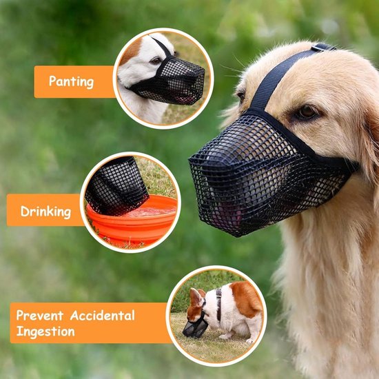 BRONZEDOG Hondenmuilkorf draadmand metalen masker voor middelgrote grote honden (maat 3: Alabai & Maremma