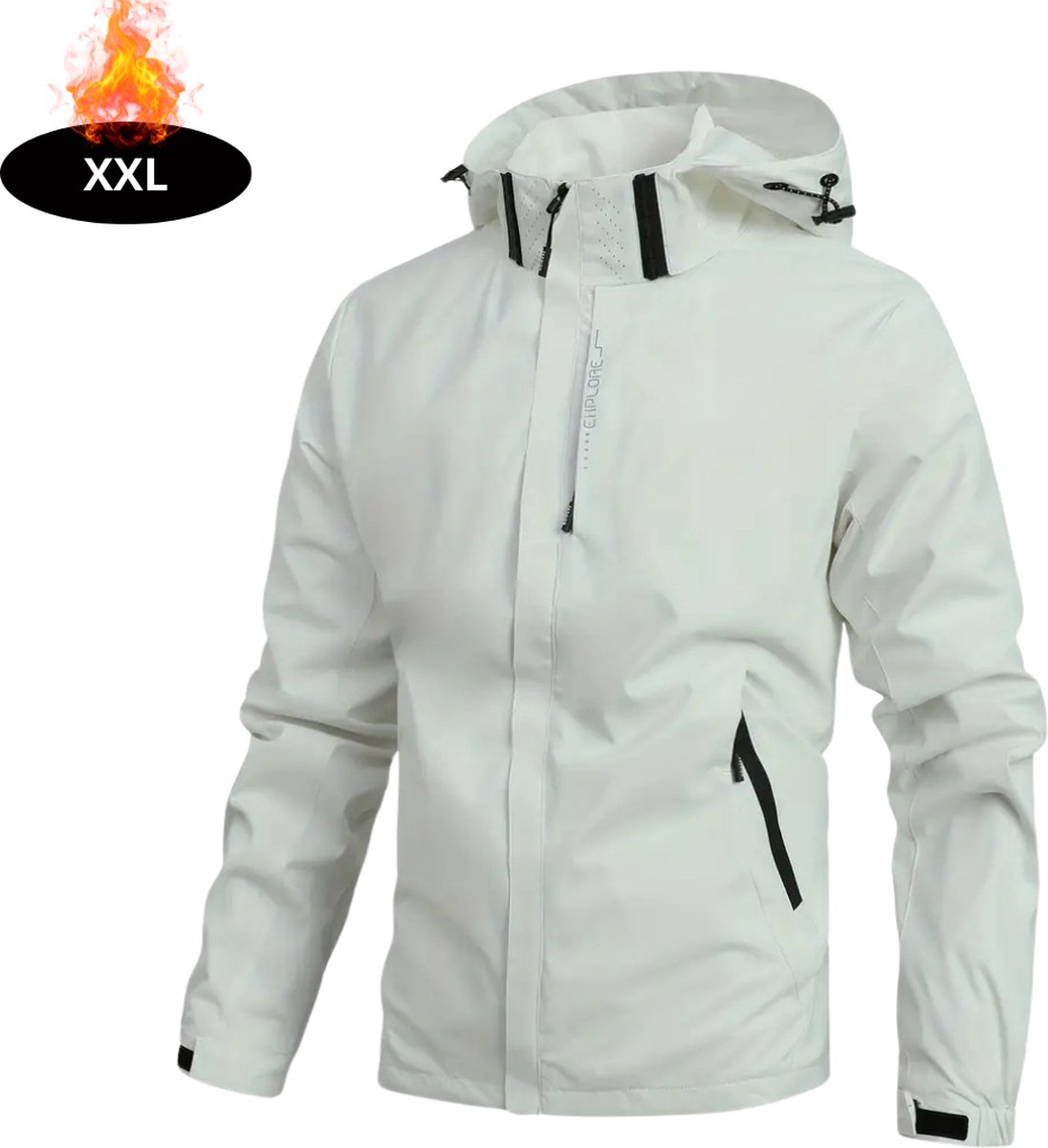 Bovista Windjas Heren Parka Lente & Herfst Jas Volwassen Windjack Windbreaker Outdoor Ivoorwit