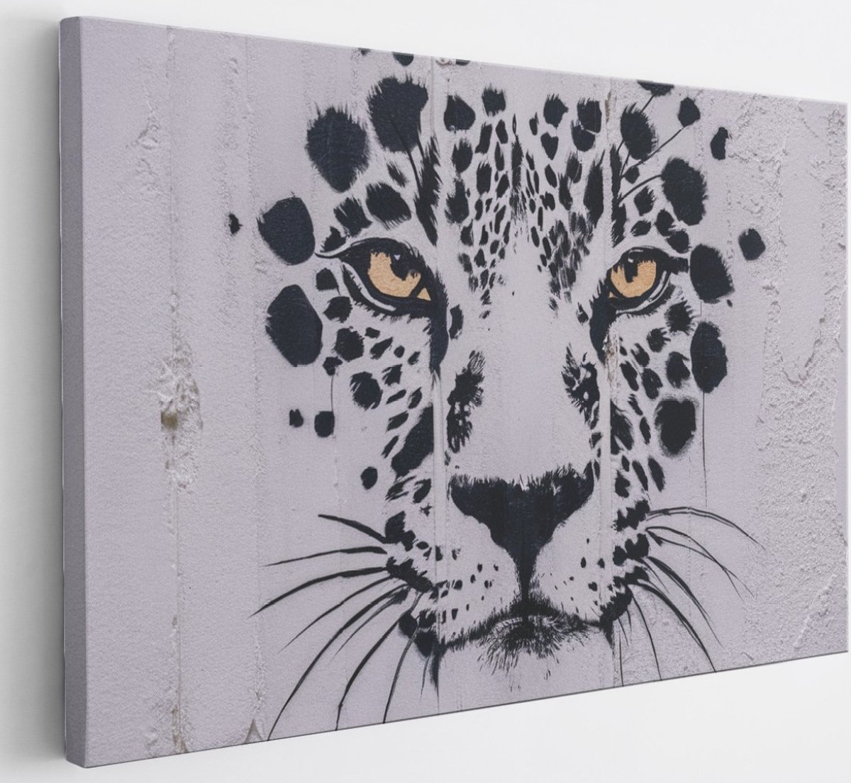 Saammp Canvas Schilderij - Panter - Abstract - 50x40 - Foto op canvas - Wanddecoratie - Muurdecoratie Woonkamer - Slaapkamer decoratie - Canvas Print Multicolor
