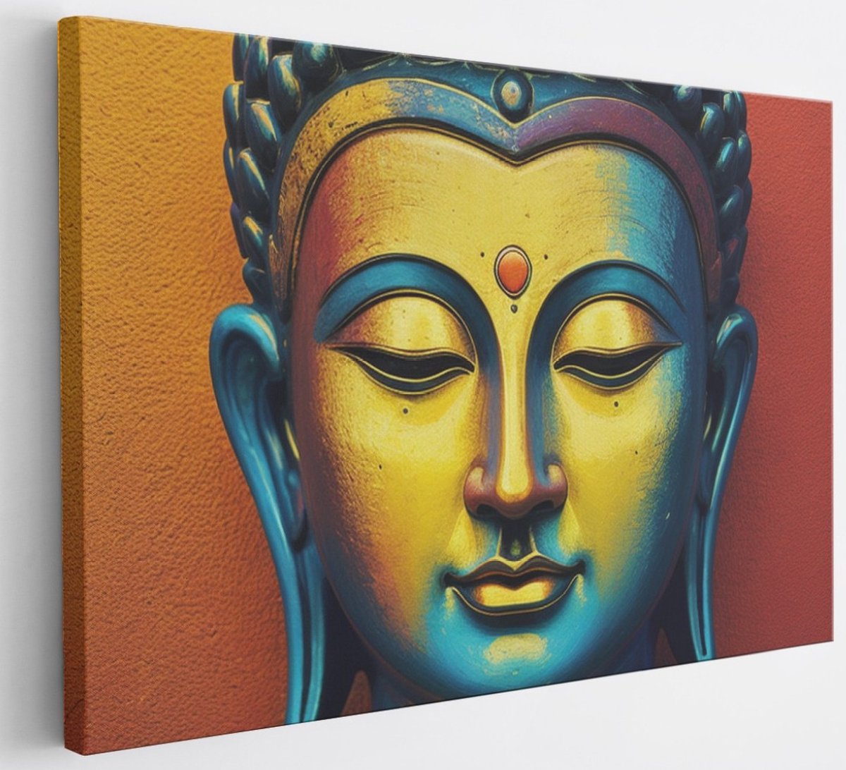Saammp Canvas Schilderij - Buddha - Abstract - 45x30 - Foto op canvas - Wanddecoratie - Muurdecoratie Woonkamer - Slaapkamer decoratie - Canvas Print Multicolor