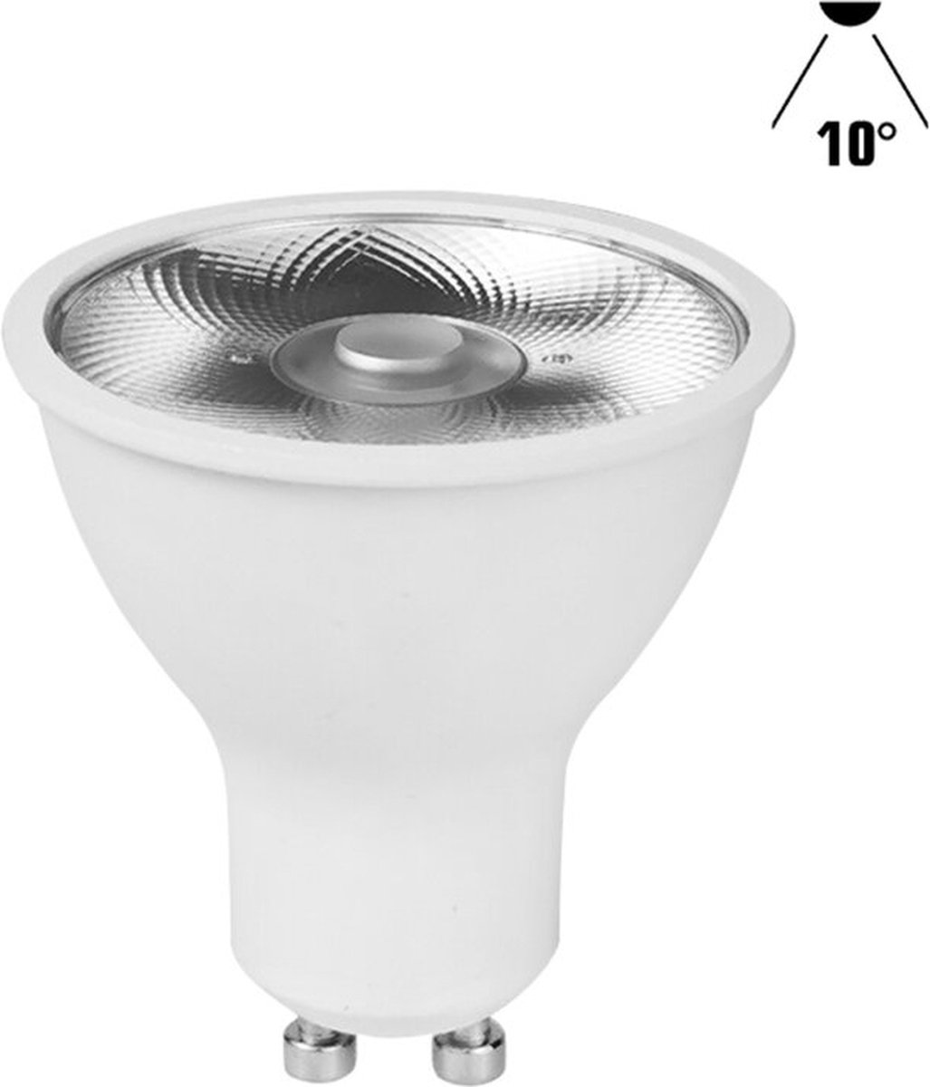 LEDmaxx LED GU10 6W 435lm 3000K warmwit | 10° Spot | Niet-Dimbaar | GU10 | Warm Wit | 6 watt | 15.000 Branduren