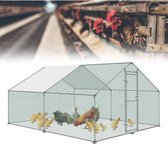 Thuys – Poulailler – Avec enclos – Poulailler – Clapier – Enclos pour lapins – Résistant à la rouille – Polyéthylène de haute qualité – Grijs