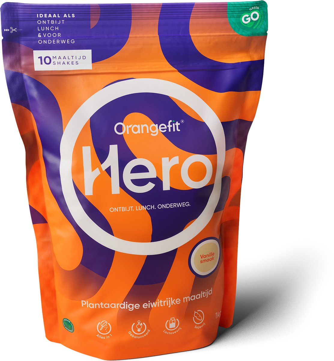 Goedkoopste Orangefit Hero Vegan Maaltijdshake - 1kg (10 shakes) - Bosbes - Maaltijdvervanger - Ontbijtshake