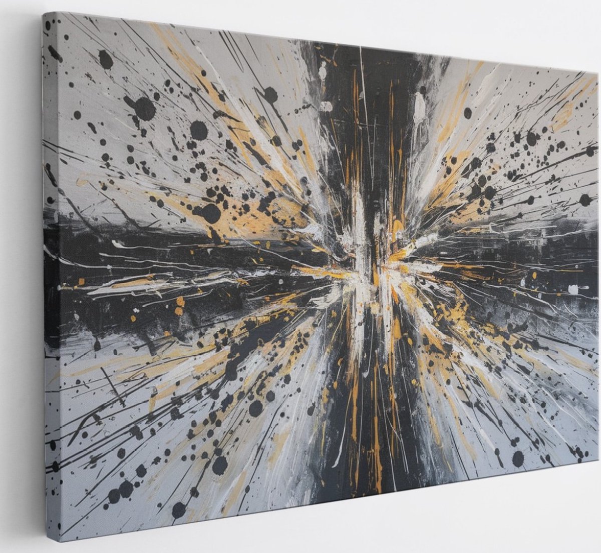 Saammp Canvas Schilderij - explosie - Abstract - 90x60 - Foto op canvas - Wanddecoratie - Muurdecoratie Woonkamer - Slaapkamer decoratie - Canvas Print Multicolor