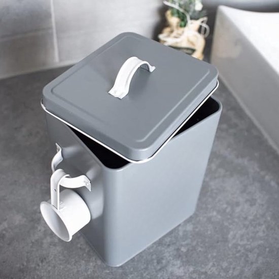 Magnetische vuilnisbak voor wasruimte door Subekyu, kleine afvalbak of wasbak om op te hangen aan de droger/wasmachine/muur, 0,85 gallon, wit
