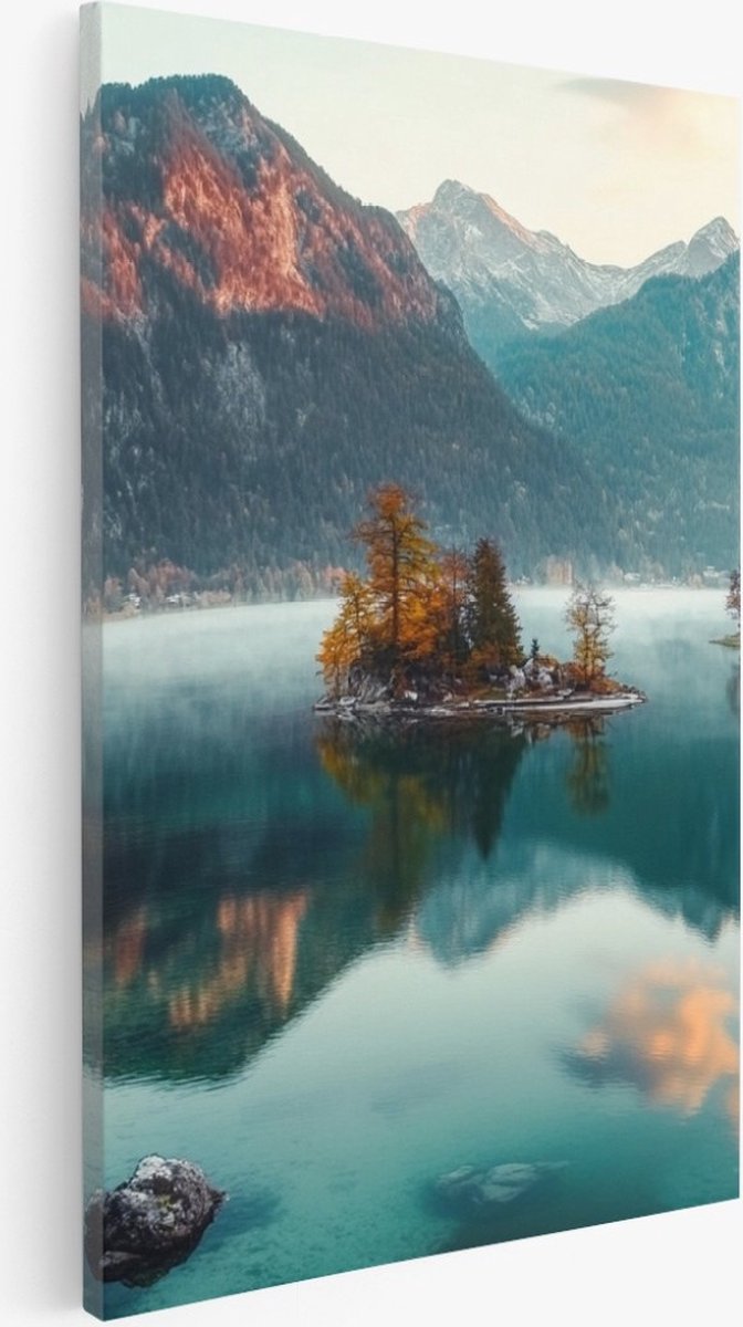 Saammp Canvas Schilderij - Natuur - japanse bloementuin - landschappen - 20x30 - Foto op canvas - Wanddecoratie - Muurdecoratie Woonkamer - Slaapkamer decoratie - Canvas Print Multicolor