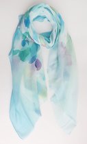 Jules scarf- Accessories Junkie Amsterdam- Dames sjaal- Katoen- Fantasie print- Cosy chic- Blauw