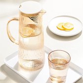 Intirilife Karaf, Glazen Kan, In Amber 1.4 Liter Capaciteit Glas Waterkan Met Deksel En Zeef Voor Warme Koude Dranken Thee Sap Limonade 2567077573