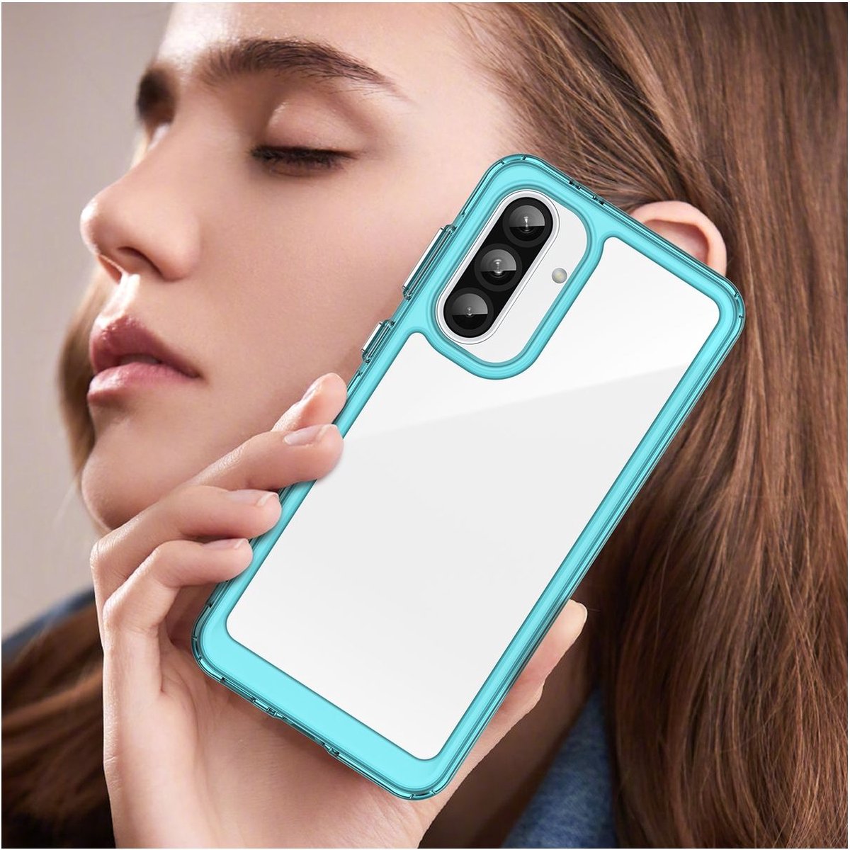 Mobigear Hoesje geschikt voor Samsung Galaxy A36 Telefoonhoesje Hardcase | Mobigear Crystal Backcover | Galaxy A36 Case | Back Cover - Blauw