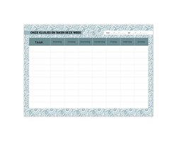 Takenplanner huishouden - klusjes planner gezin - weekplanner kinderen - taken verdelen A4