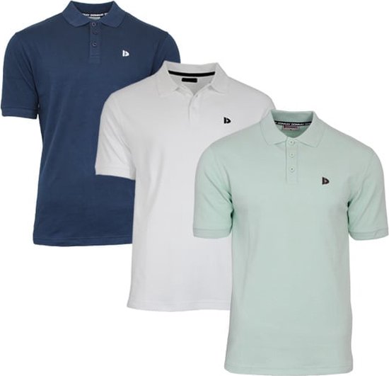 Lot de 3 polos Donnay (Noah) - Polo de sport - Homme - Bleu marine/ White/vert menthe (692) - Taille XL