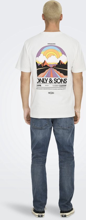 T-shirt Only & Sons Onskazbah Print Rlx Ss Tee 22033751 Cloud Dancer/kazbah Clo Hommes Taille - L