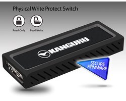 Kanguru – UltraLock – 2 TB – USB-C – M.2 NVMe – SSD – Secure Firmware - Fysieke Schrijfbeveilingsschakelaar - Zwart