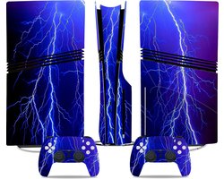 PS5 Pro Disc Edition Console Skins - Thunder (Let op, alleen geschikt voor PlayStation 5 Pro Disc Edition) - 1 console skin + 2 controller skins Image