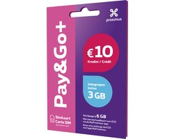 Proximus Pay&Go+ SIMKAART 10€ BELGIË
