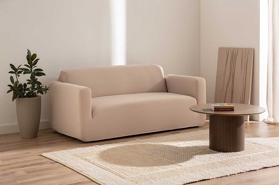 Housse de canapé Belmarti® Anza - 180 à 220 cm marron - Tissu extensible de Luxe - Motif subtil - Housses de canapé de qualité Premium Belmarti