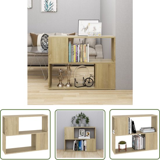 The Living Store Televisiekast - Klassiek ontwerp - 80 x 24 x 63 cm - Sonoma eiken - Montage vereist