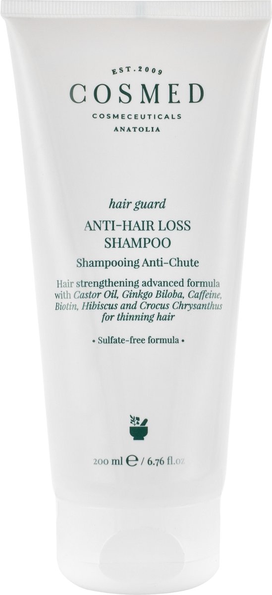 Cosmed Hairguard – Anti-Hair Loss Shampoo – Haargroei Shampoo voor Vrouwen & Dames – Sulfaatvrije & Salt-Free Formule met Anti-Chute Effect – Effectieve Shampoo tegen Beschadigd Haar en Haaruitval – 200 ml