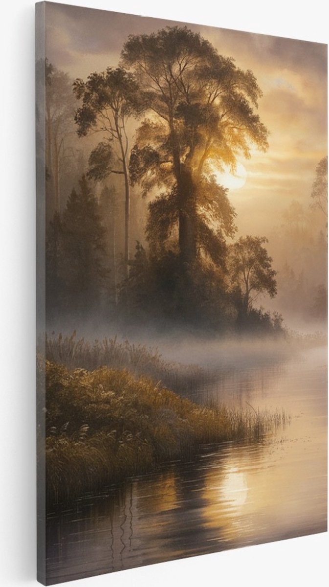 Saammp Canvas Schilderij - Zonnig landschap - Abstract - Natuur - 30x45 - Foto op canvas - Wanddecoratie - Muurdecoratie Woonkamer - Slaapkamer decoratie - Canvas Print Multicolor