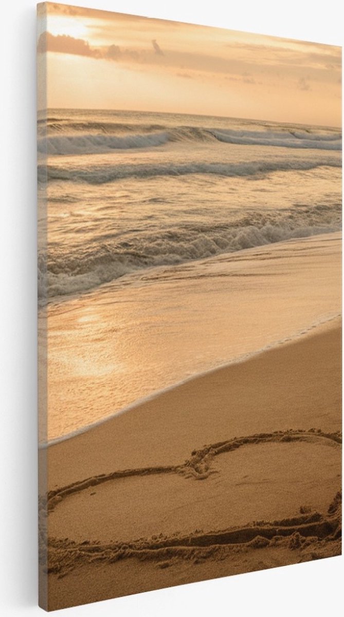 Saammp Canvas Schilderij - Tropisch Strand - Zee - Duinen - 30x45 - Foto op canvas - Wanddecoratie - muurdecoratie Woonkamer - Slaapkamer decoratie - Canvas Print Multicolor