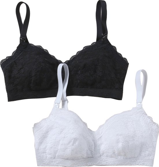 Vertbaudet Lot de 2 brassières d'allaitement microfibre et dentelle
