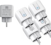 4 pièces - Navid Smart Plug - WiFi - Prise Smart - Google Home et Amazon Alexa - Minuterie et compteur d'énergie via application pour smartphone - Smart Home - Économisez de Énergie - Prise sans fil - 16 A - Convient pour iOS et Android