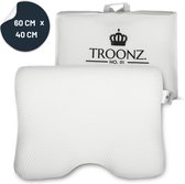 Bol.com Troonz SleepWave Three - Traagschuim Kussen - Traagschuim Hoofdkussen - Wasbare tijk - Afmeting 60x40 cm aanbieding