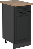 Cuisine Vicco R- Line Meuble bas de cuisine – 40 cm, WB Chêne Anthracite maison de campagne, WB Chêne