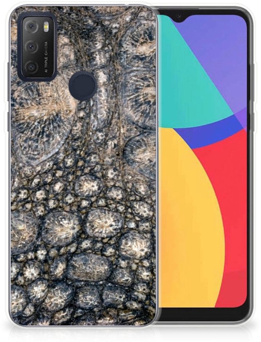 Alcatel 1S (2021) TPU Hoesje Krokodillenprint