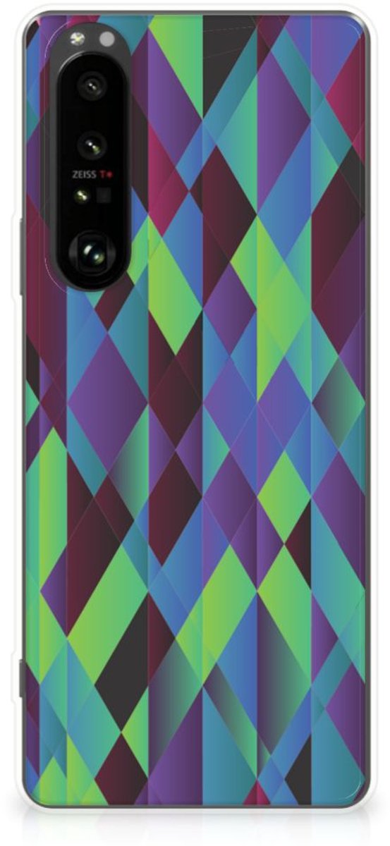 Sony Xperia 1 III TPU Hoesje Abstract Green Blue