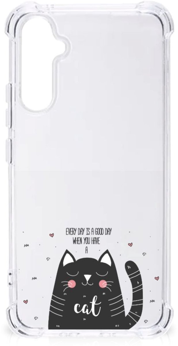 Samsung Galaxy A34 Stevig Bumper Hoesje Cat Good Day