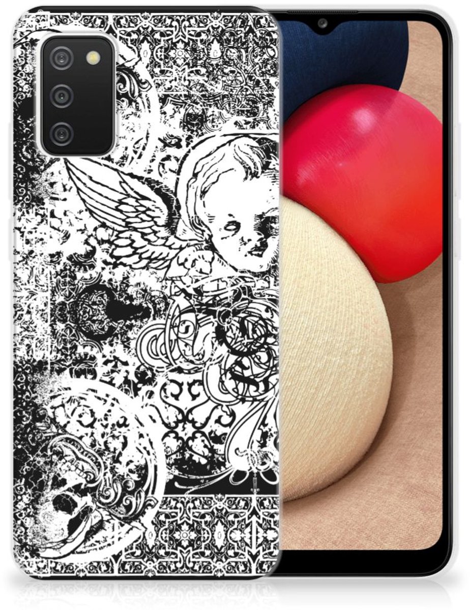 Silicone Back Case Samsung Galaxy A02s Skulls Angel