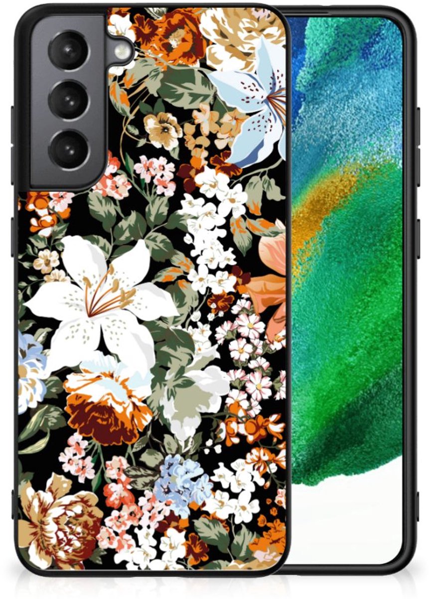 Bloemen Hoesje voor Samsung Galaxy S21FE Dark Flowers