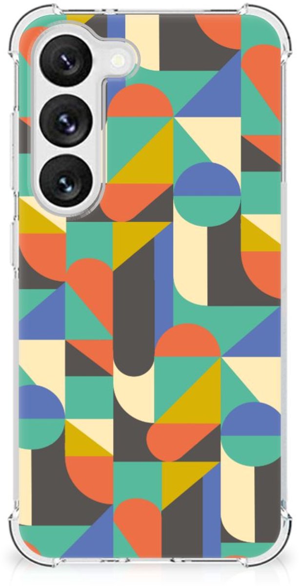 Samsung Galaxy S23 Doorzichtige Silicone Hoesje Funky Retro