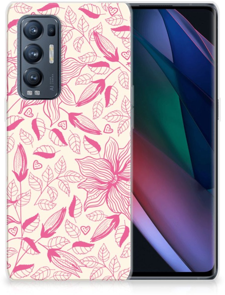 OPPO Find X3 Neo TPU Case Pink Flowers