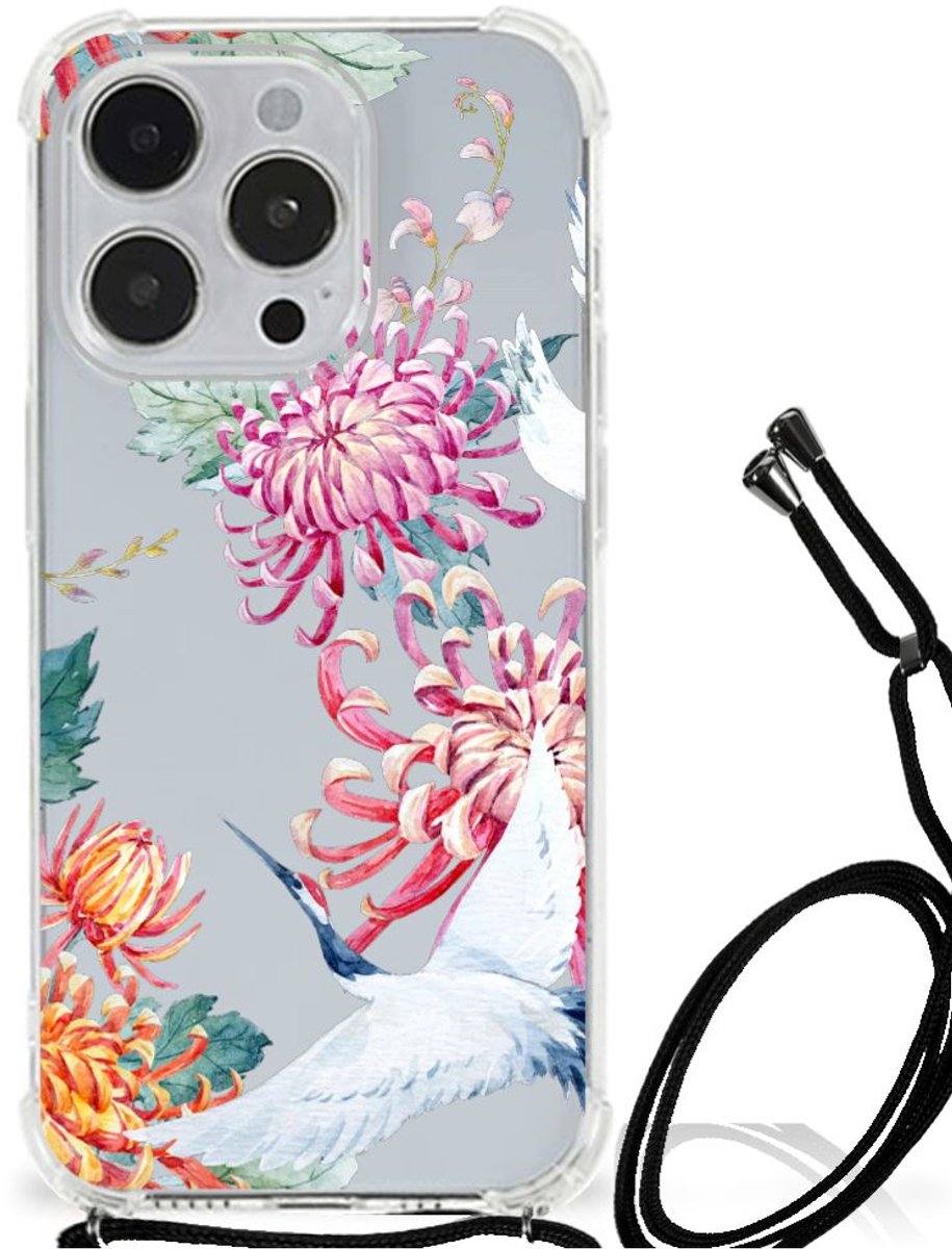 iPhone 14 Pro Case Anti-shock Bird Flowers