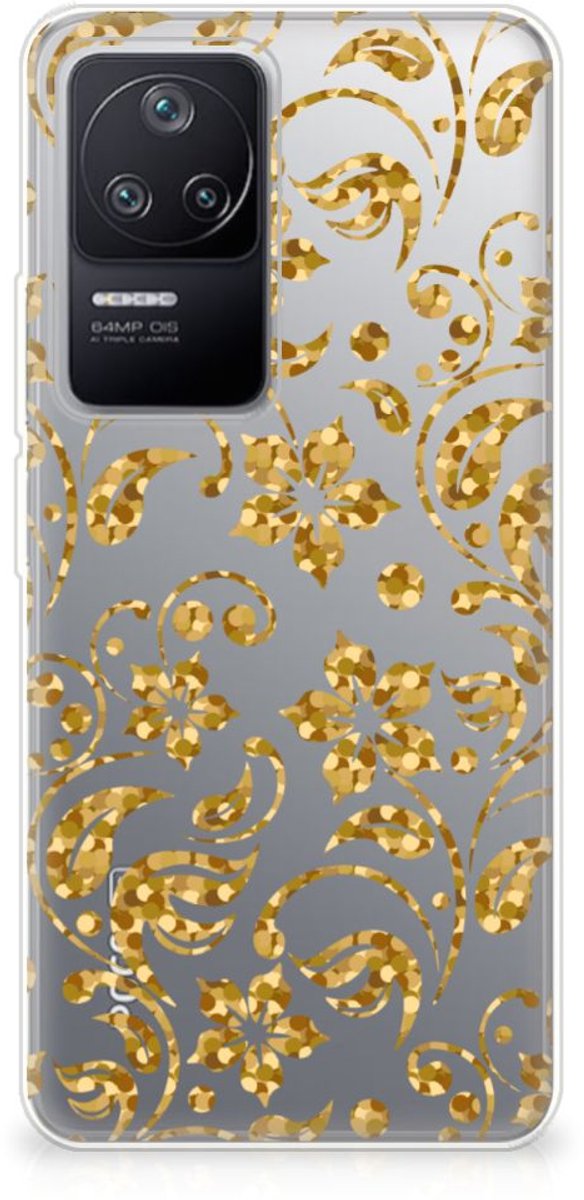Xiaomi Poco F4 TPU Case Gouden Bloemen