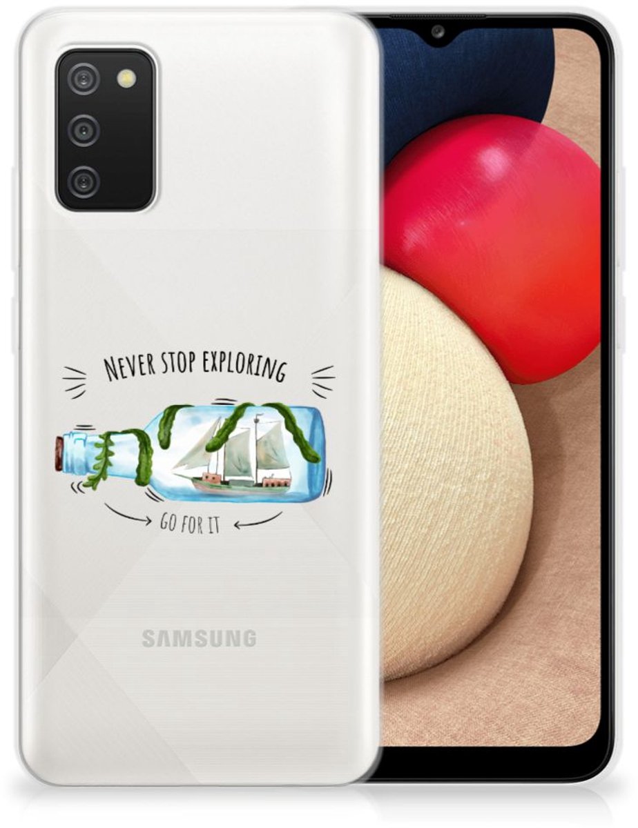 Samsung Galaxy A02s Telefoonhoesje met Naam Boho Bottle