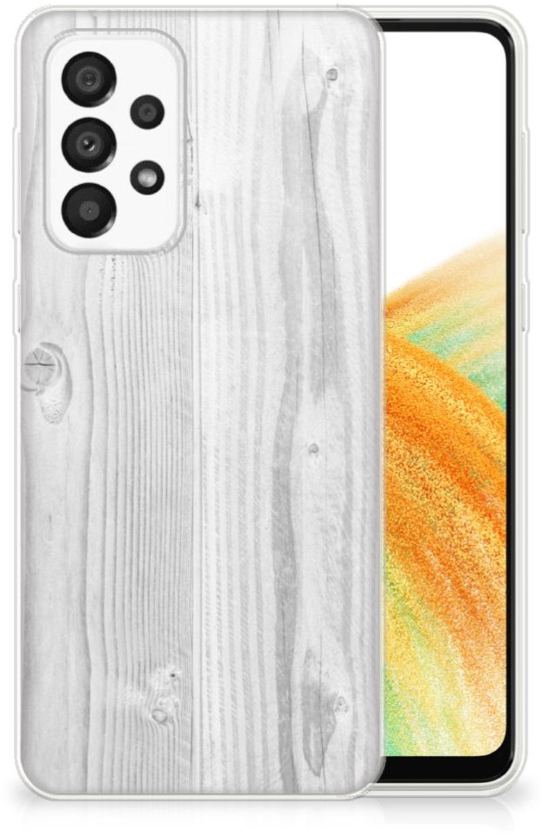 Samsung Galaxy A33 5G Bumper Hoesje White Wood
