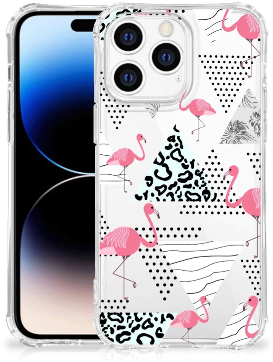 Apple iPhone 14 Pro Max Case Anti-shock Flamingo Triangle