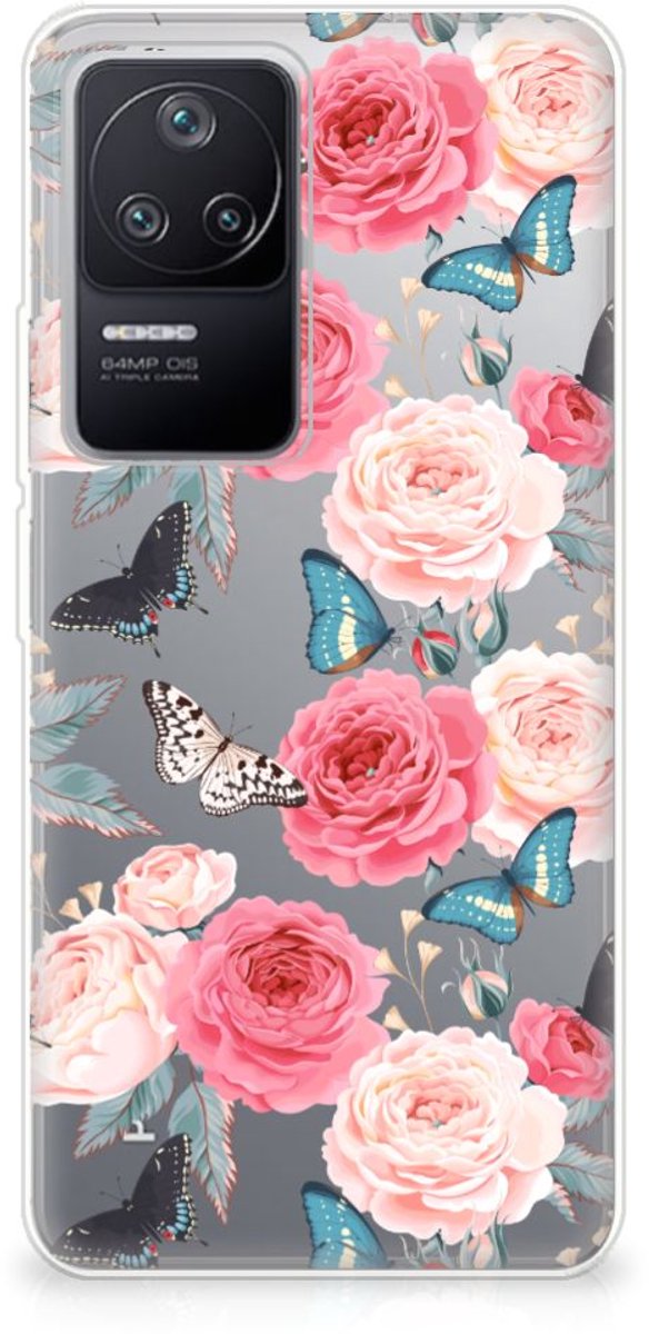 Xiaomi Poco F4 TPU Case Butterfly Roses